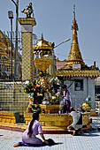 Yangon Myanmar. Offers presented by worshippers at Botataung Paya. 